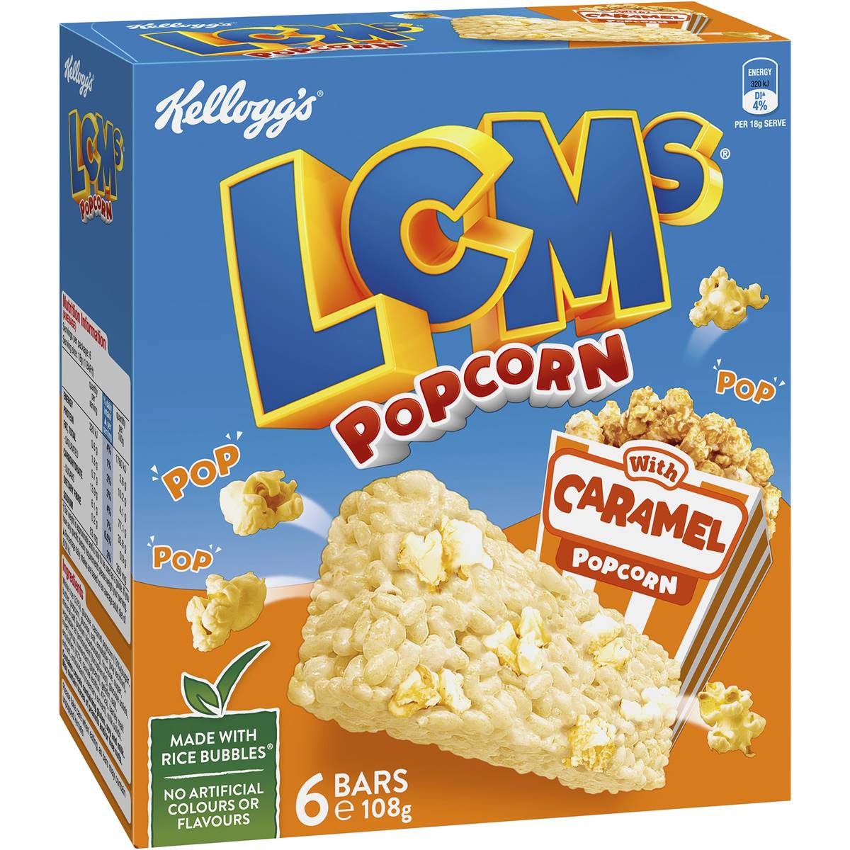 Kellogg's Lcms Caramel Popcorn Snack Bars 6 Pack Woolworths