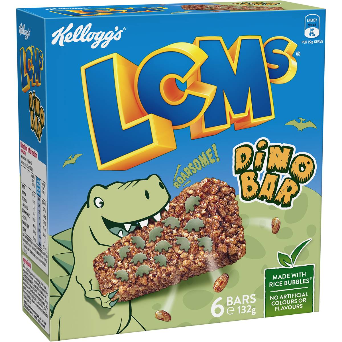 Kellogg's Lcms Dino Puffed Rice Snack Bars 6 Pack Woolworths