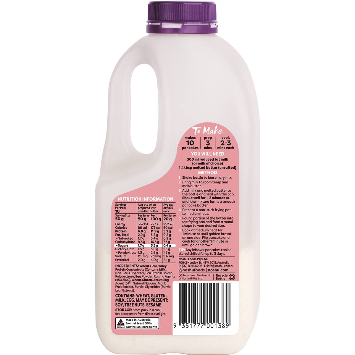 Noshu 97 Sugar Free Protein Pancake Mix 200g Woolworths