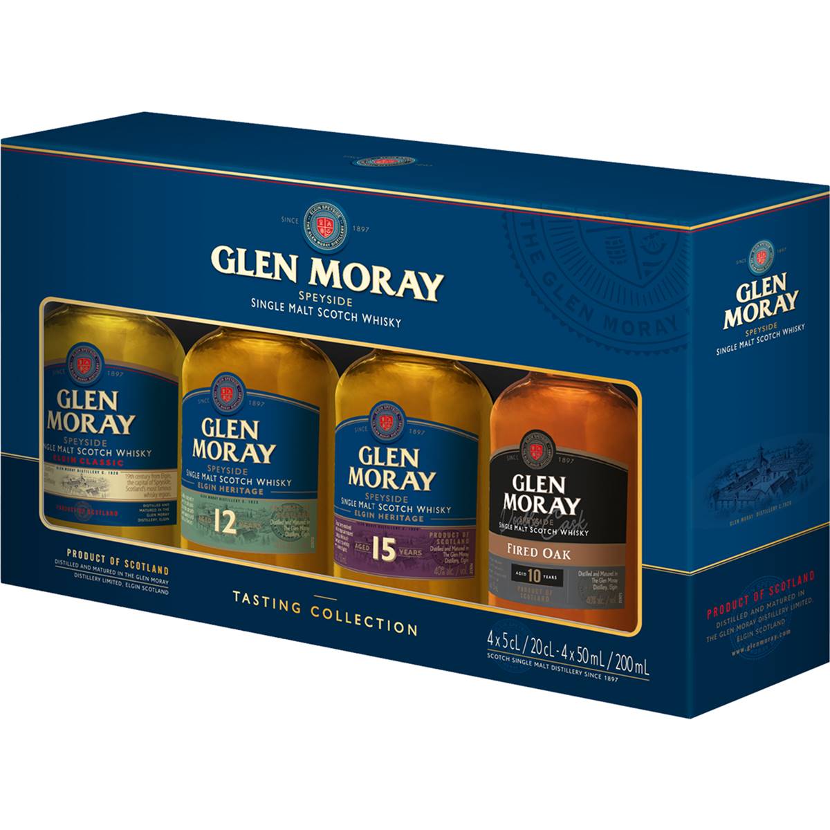 Glen Moray Single Malt Scotch Whisky Tasting Collection 50mlx 4 Pack