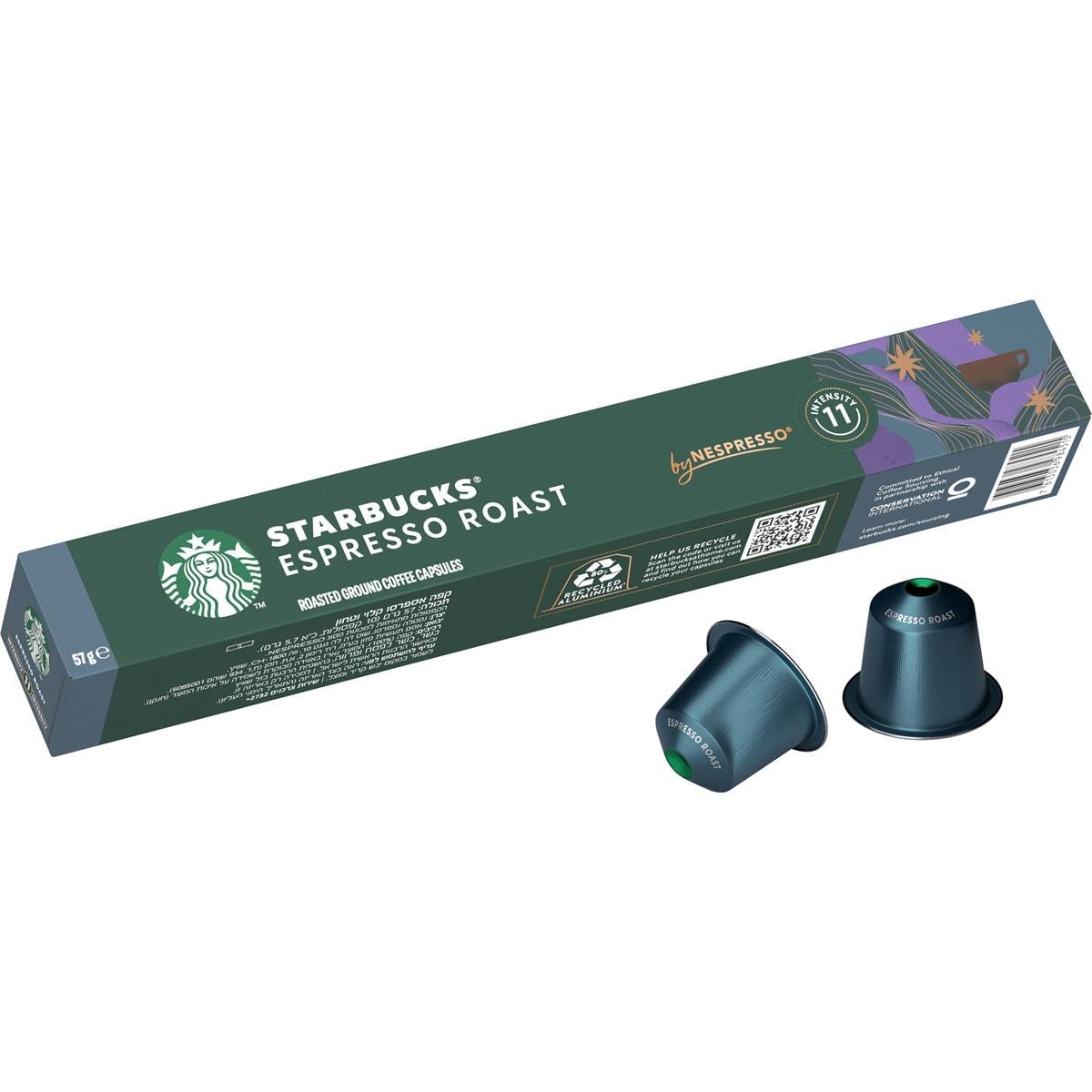 Starbucks By Nespresso Decaf Espresso Roast Coffee Pods Capsules 10