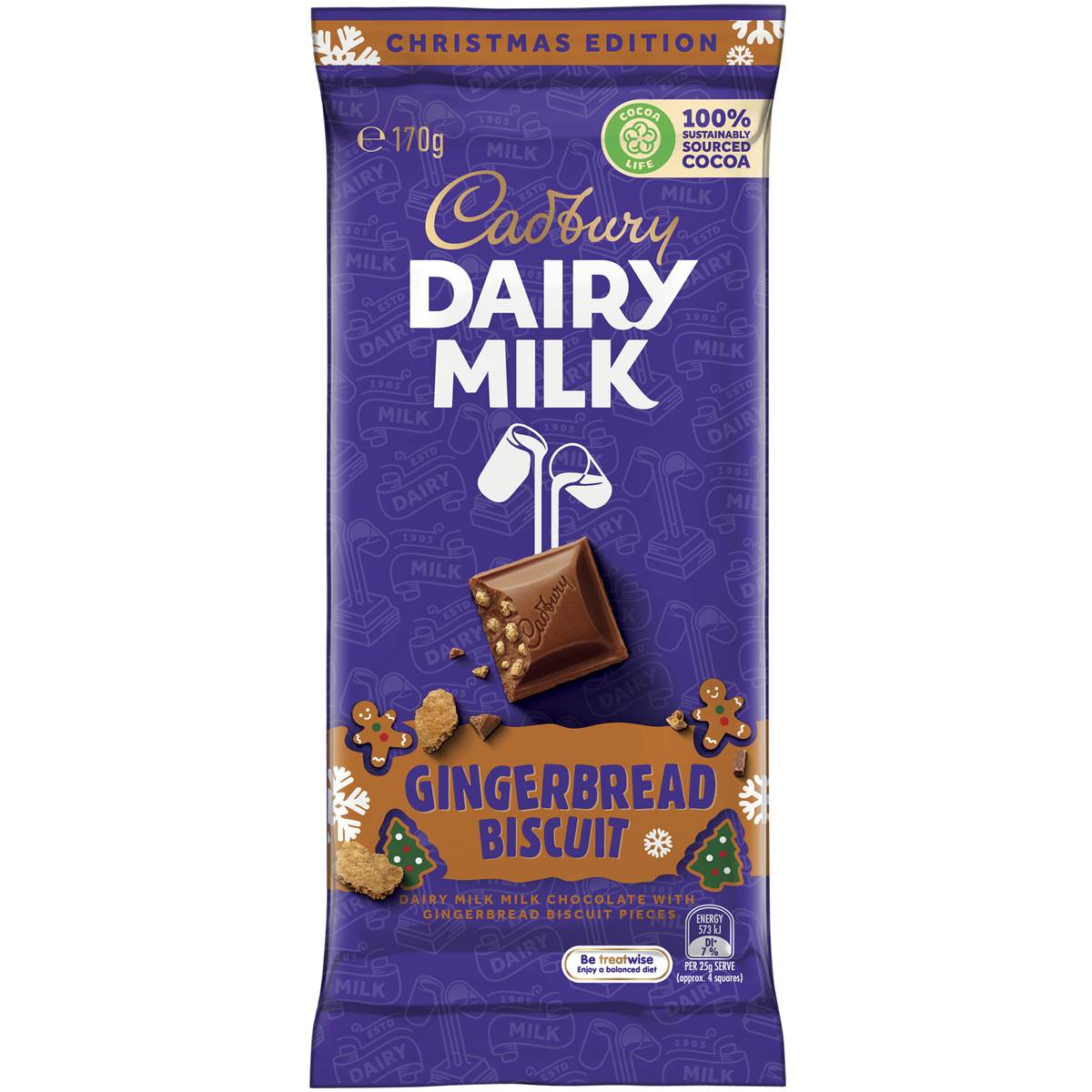 Cadbury Dairy Milk Gingerbread Biscuit Chocolate Block 170g Woolworths Cadbury Dairy Milk Gingerbread Biscuit Chocolate Block 170g Woolworths