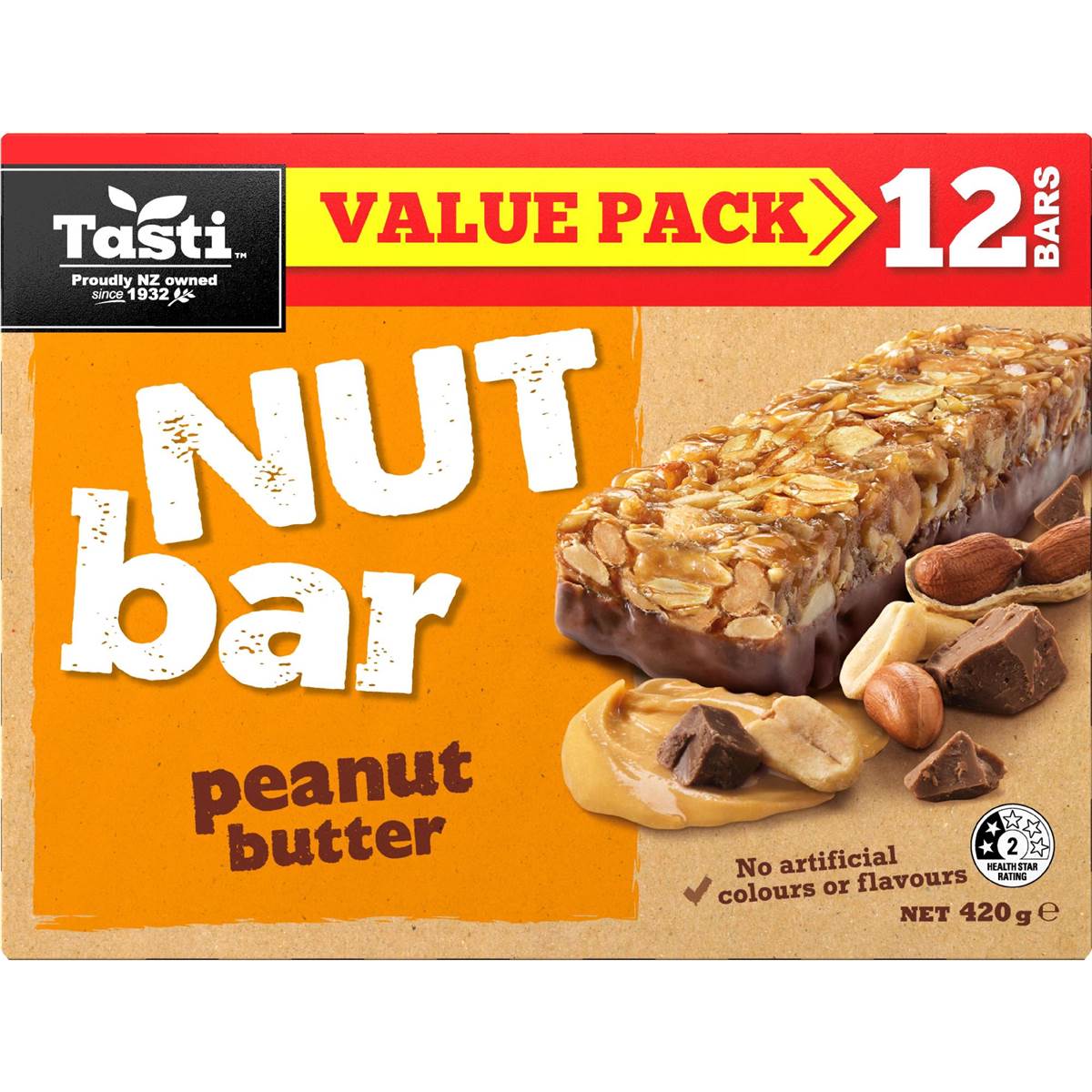 Tasti Nut Bar Peanut Butter 420g Woolworths