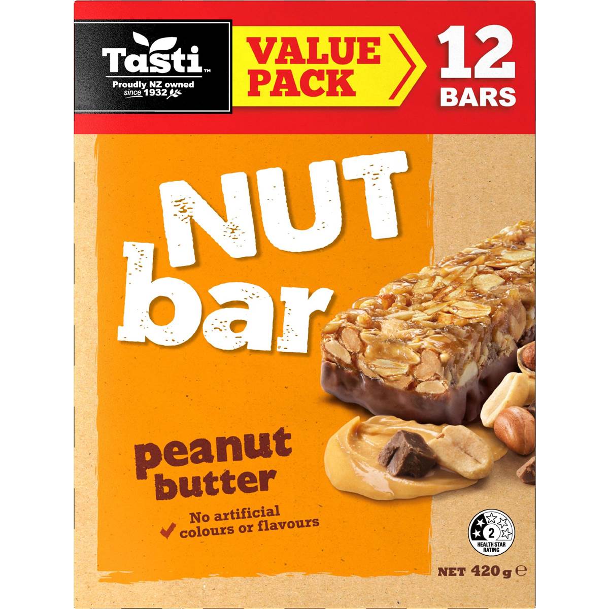 Tasti Nut Bar Peanut Butter 420g Woolworths