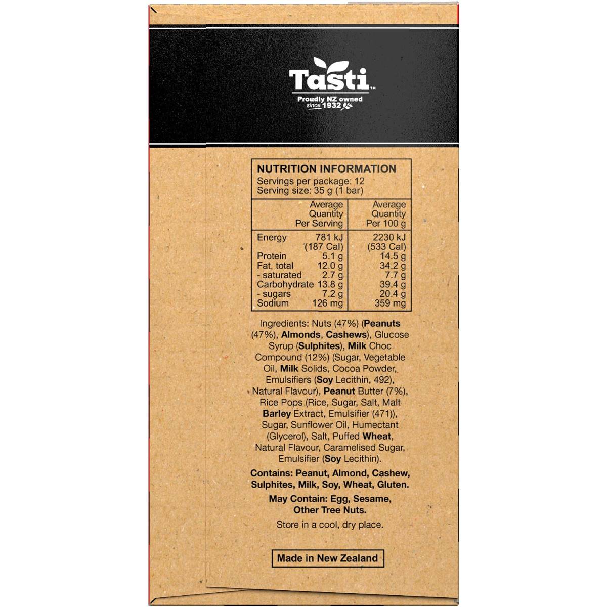 Tasti Nut Bar Peanut Butter 420g Woolworths