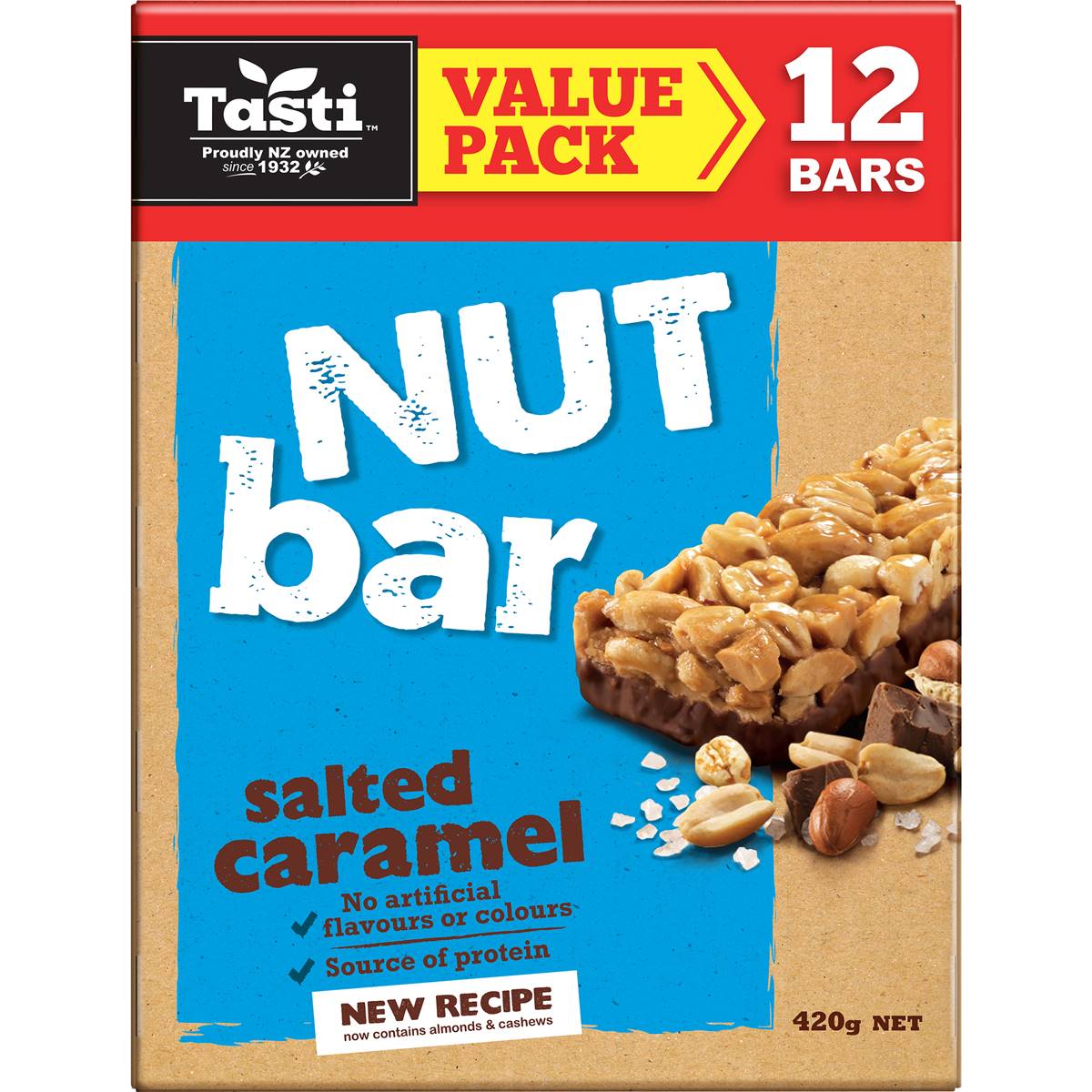 Tasti Nut Bar Salted Caramel 420g Woolworths