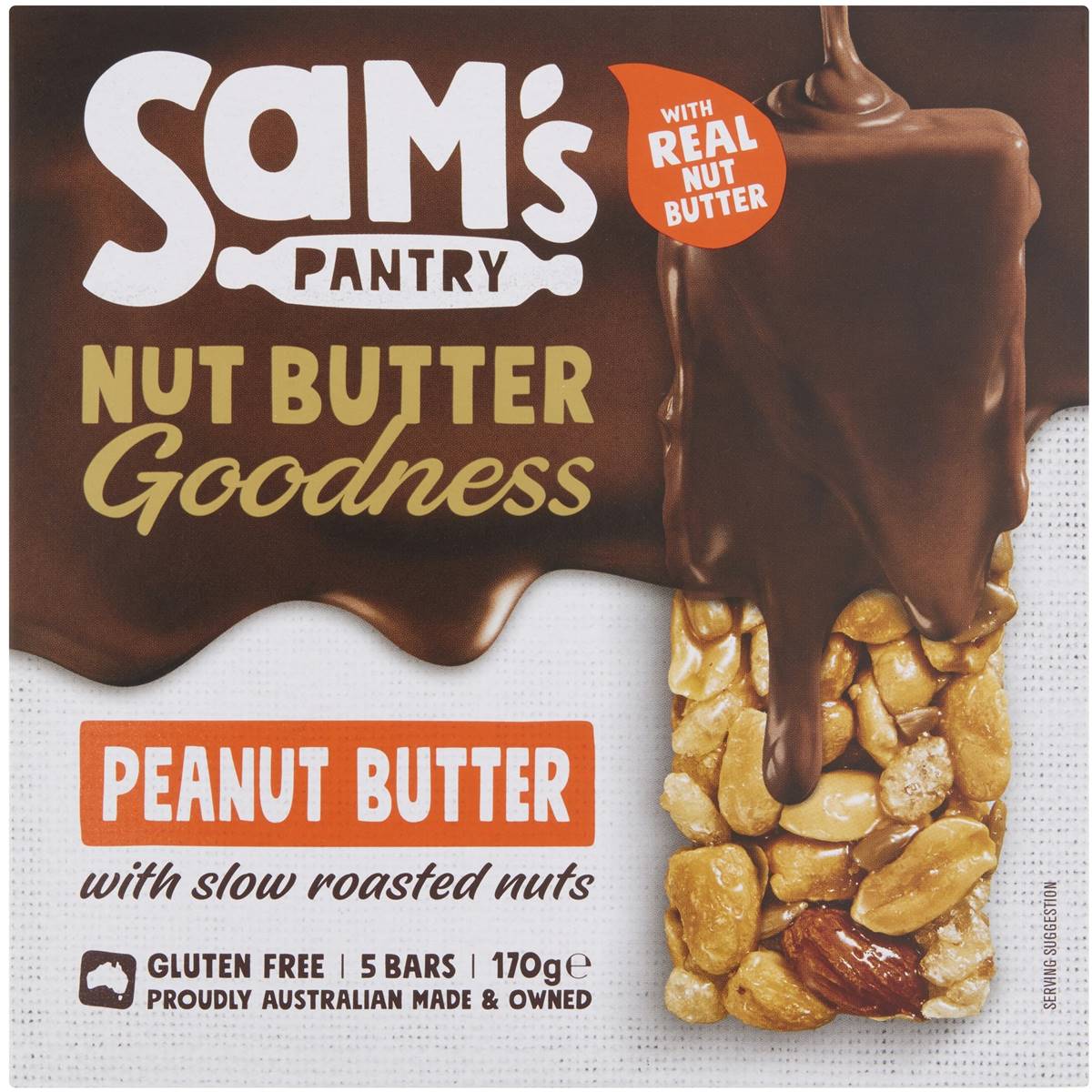 Sam's Pantry Indulgent Peanut Choc Nut Butter Bar 5 Pack Woolworths