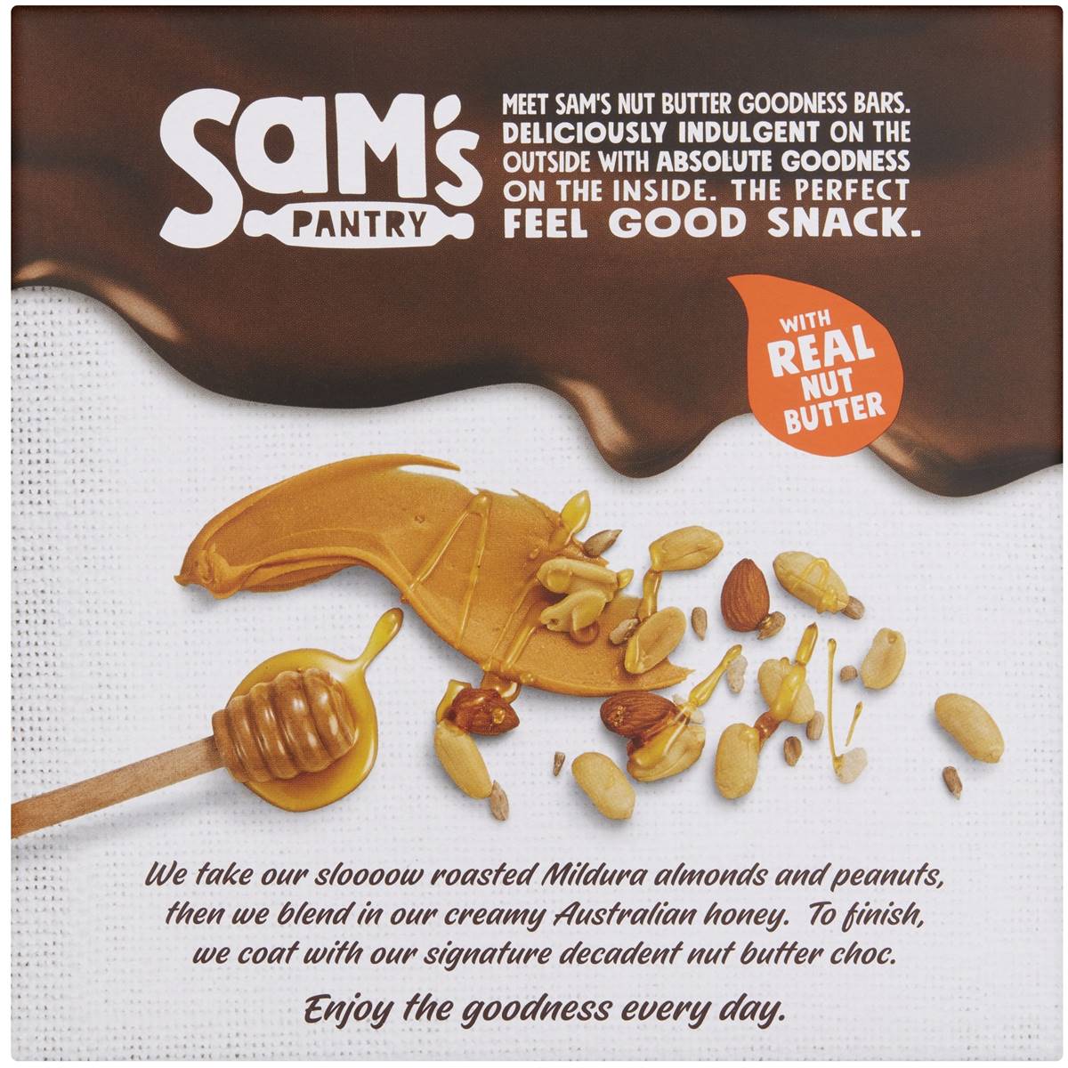 Sam's Pantry Indulgent Peanut Choc Nut Butter Bar 5 Pack Woolworths