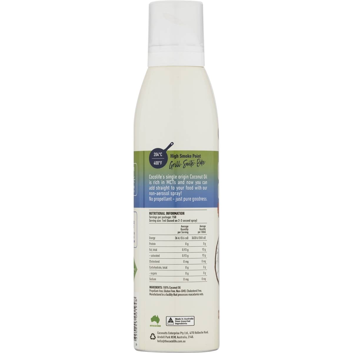 Cocolife Coconut Oil Non Aerosol Spray 150ml Woolworths