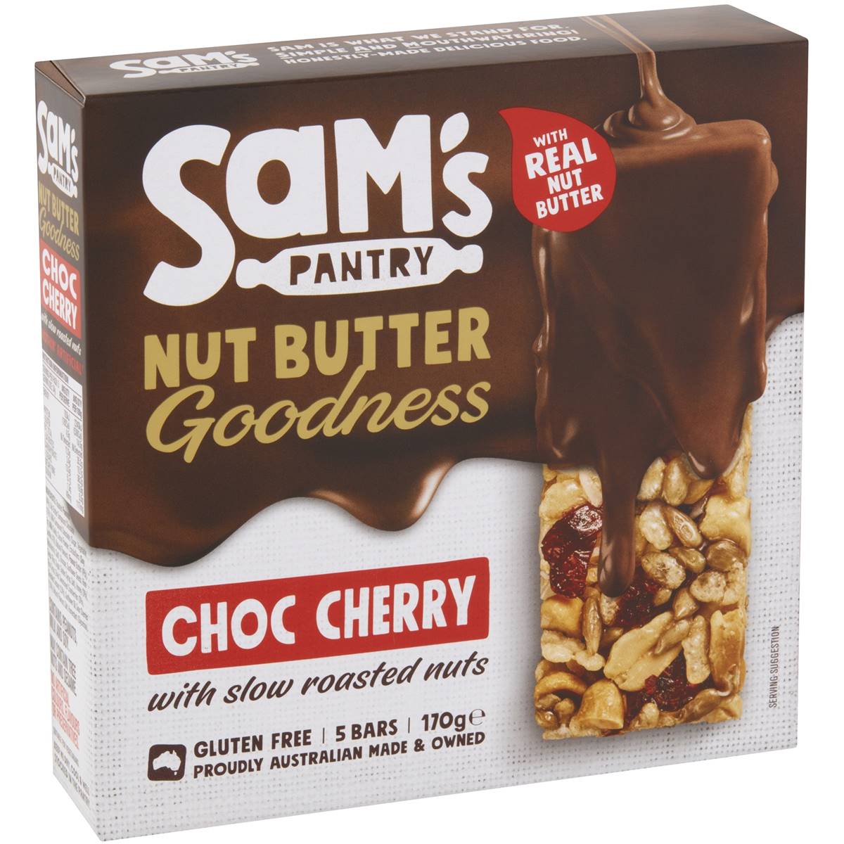 Sam's Pantry Indulgent Choc Cherry Nut Butter Bar 5 Pack Woolworths