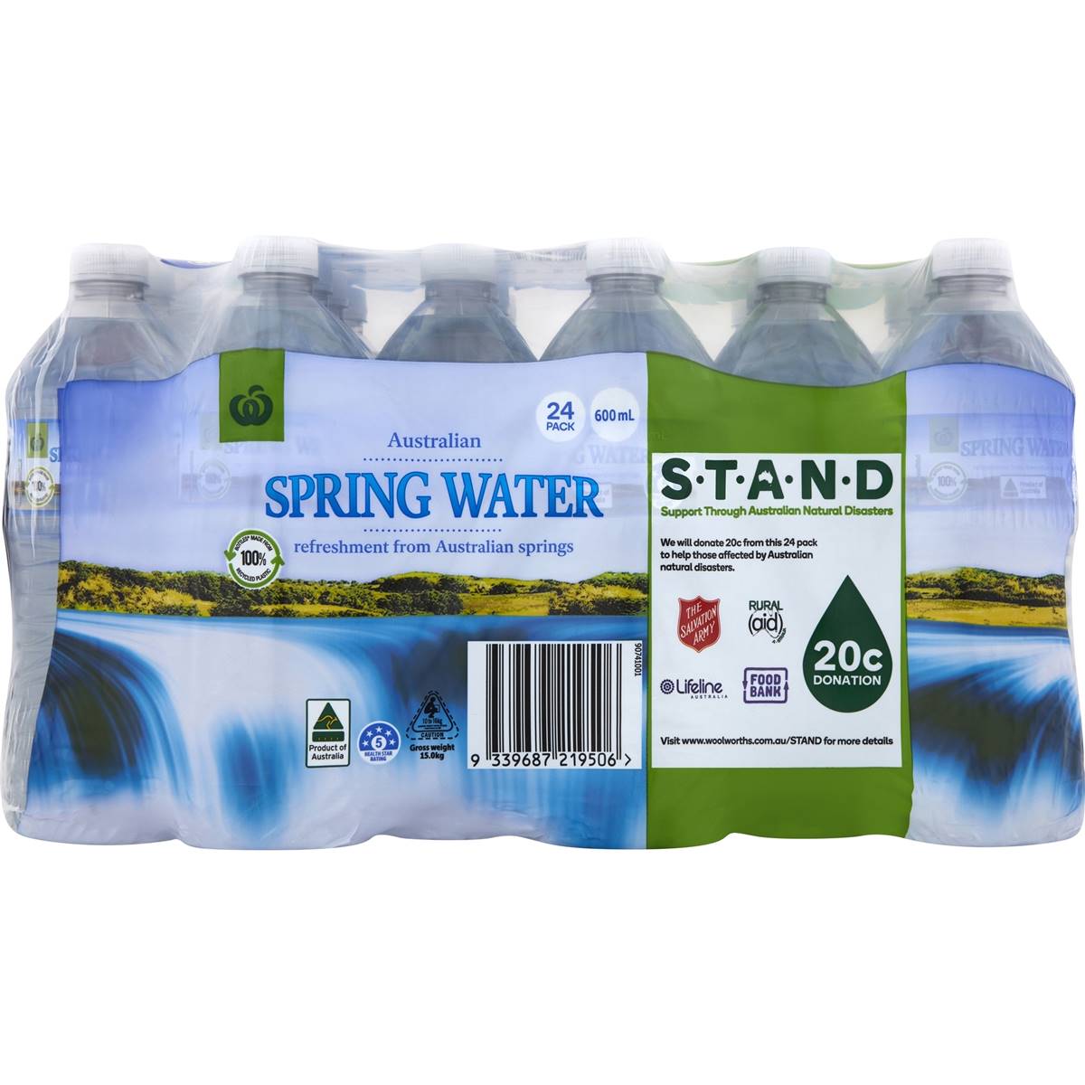 Woolworths Spring Water Bottles 600ml X24 Pack | Woolworths