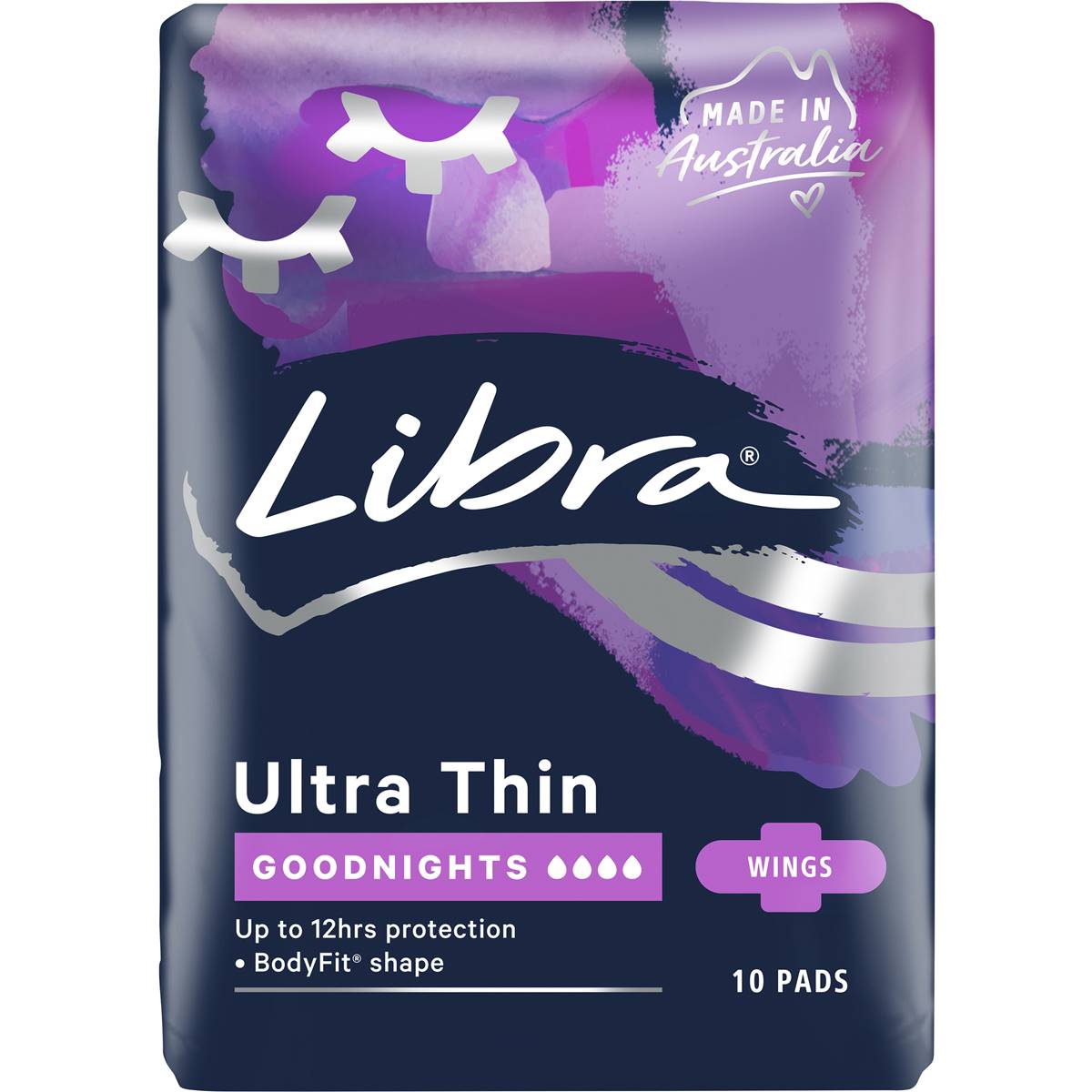 Libra Goodnights Pads Ultra Thin Wings 10 Pack Woolworths