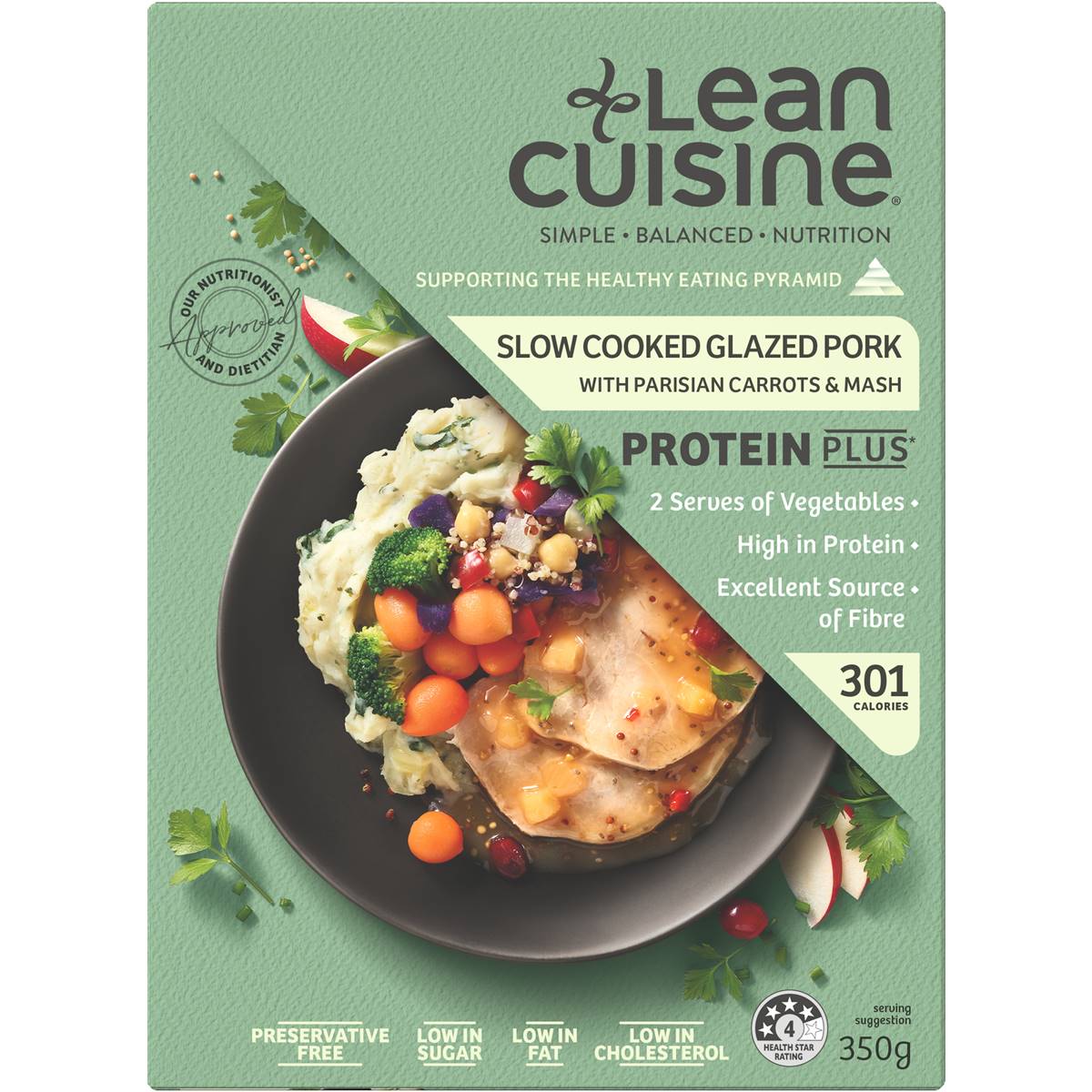 Lean Cuisine Protein Plus Slow Cook Glazed Pork Carrots &mash Frozen