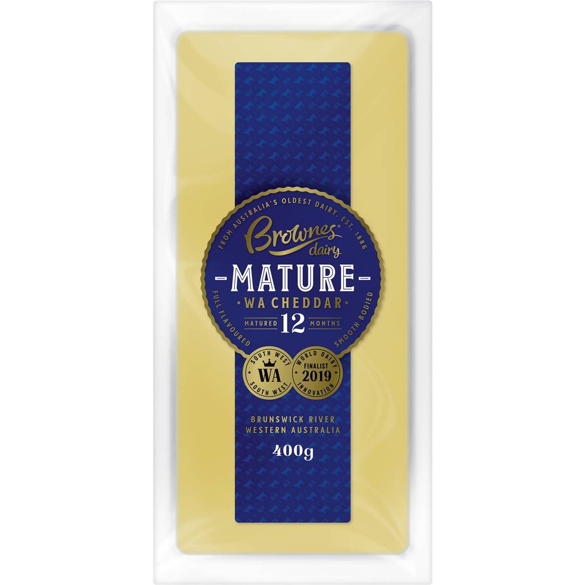Brownes Mature Cheddar Block 400g Woolworths