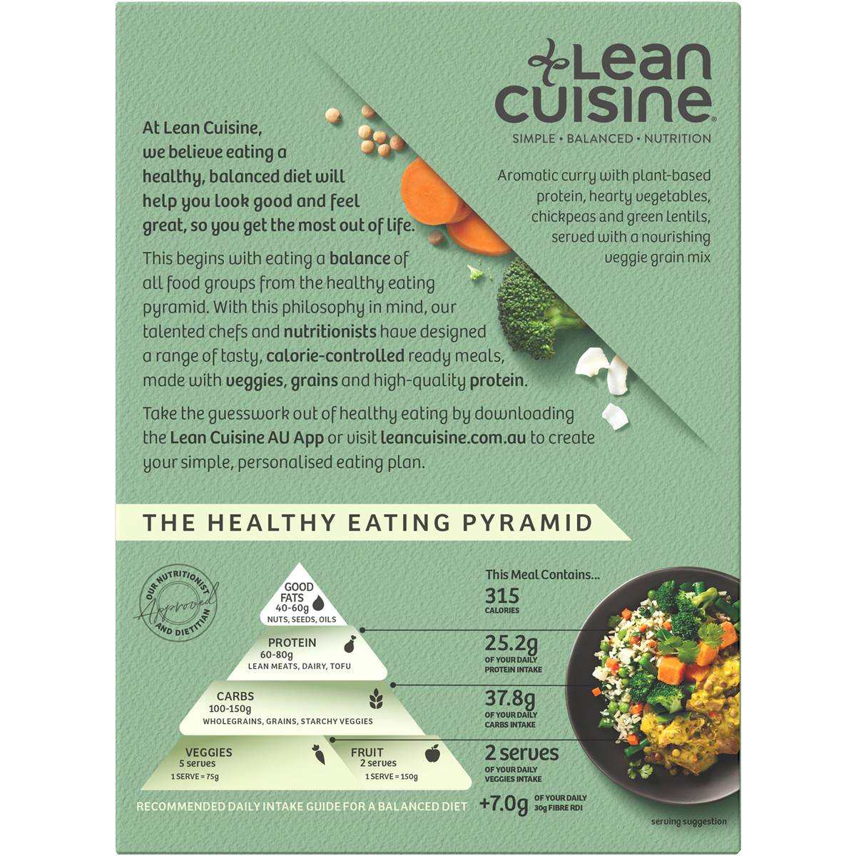 Lean Cuisine Protein Plus Vegan Green Lentil Curry Frozen Meal 350g ...