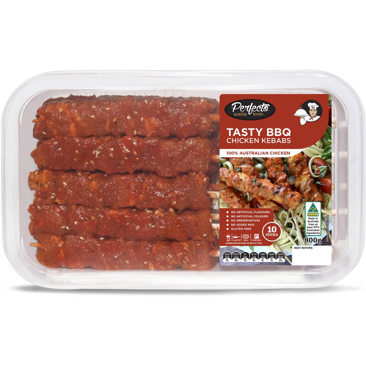 Perfecto Chicken Kebabs Bbq 800g Woolworths