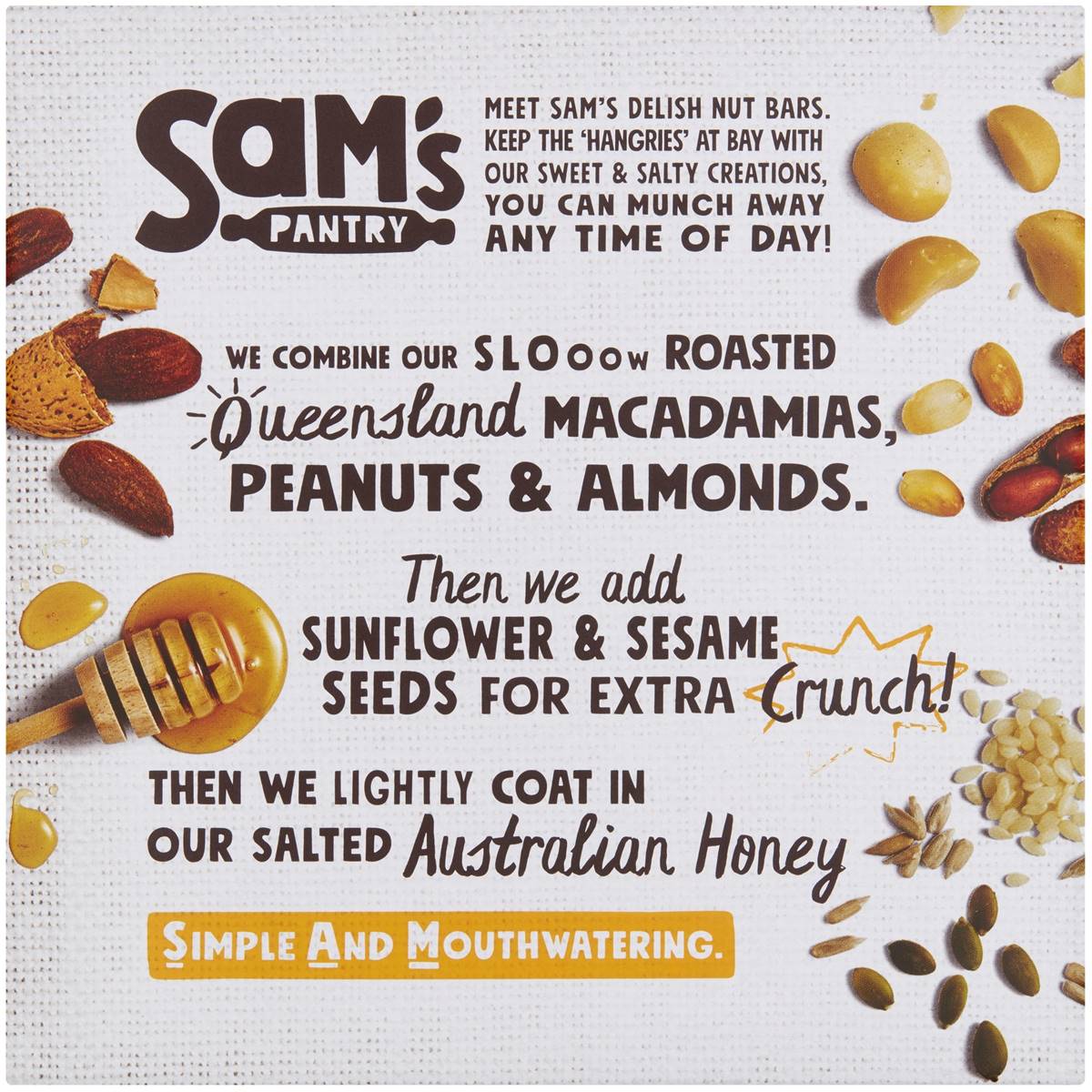 Sam's Pantry Honey Salted Macadamia Nut Bar 5 Pack Woolworths