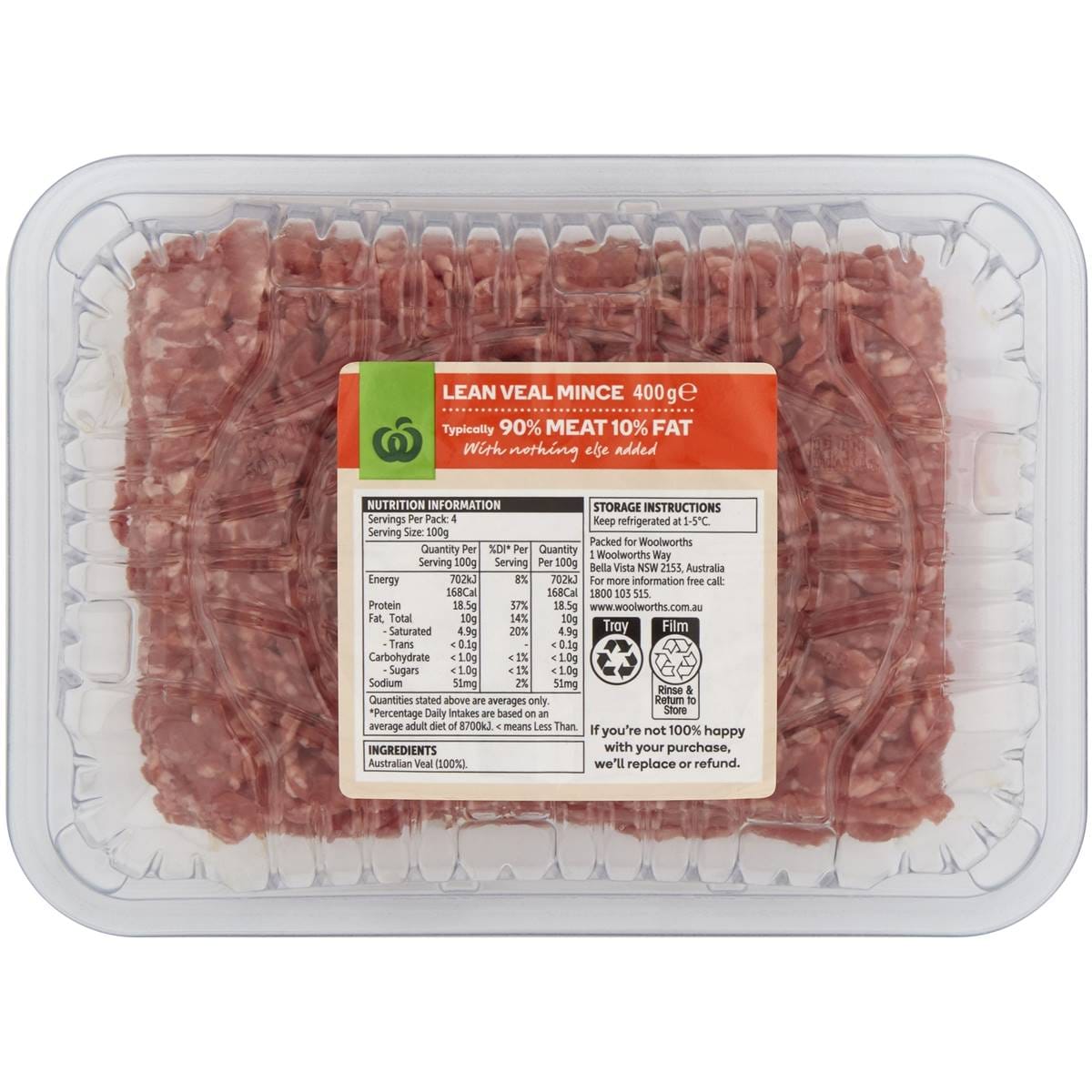 Woolworths Veal Mince 400g Woolworths