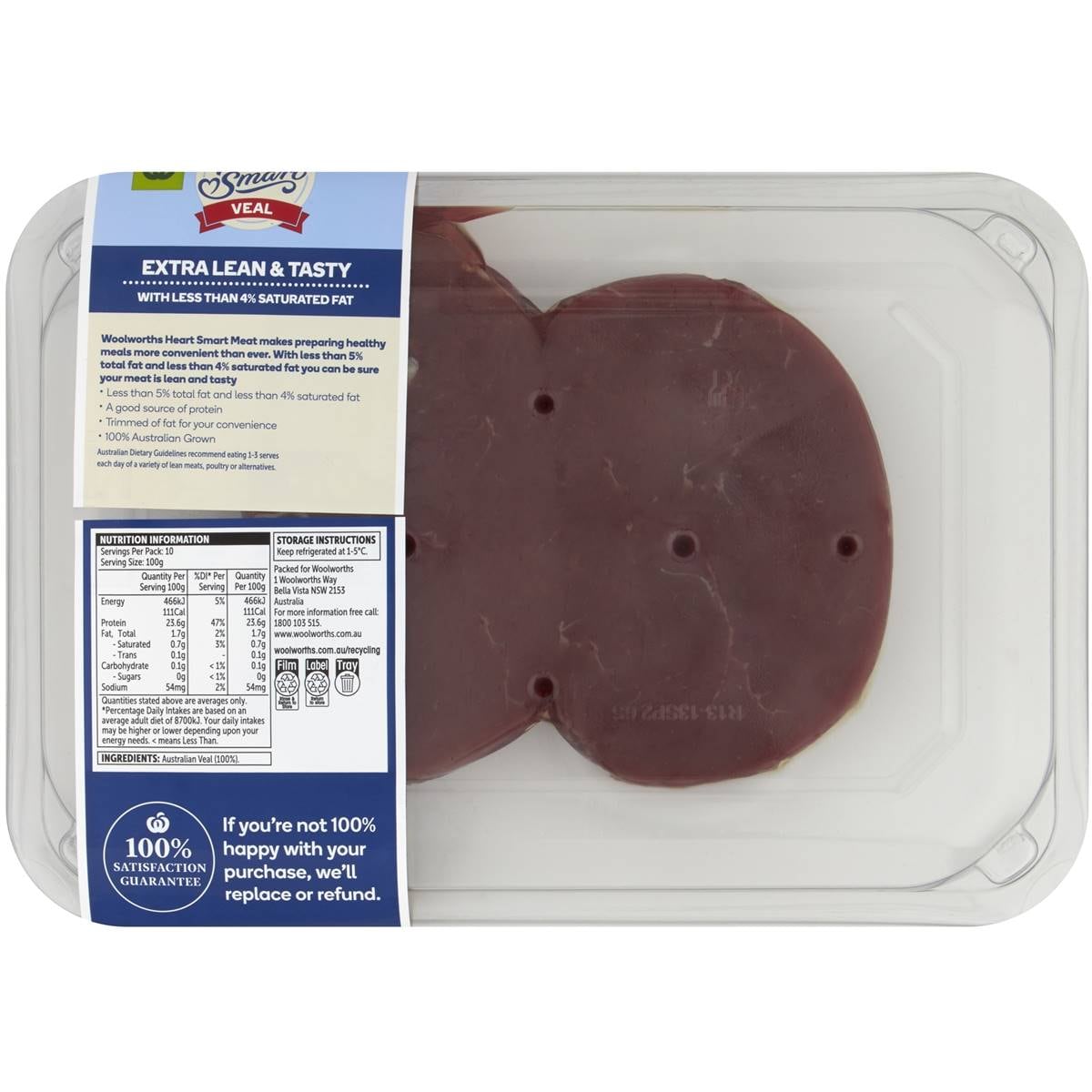 Woolworths Heart Smart Veal Rump Medallion 290g 500g Woolworths