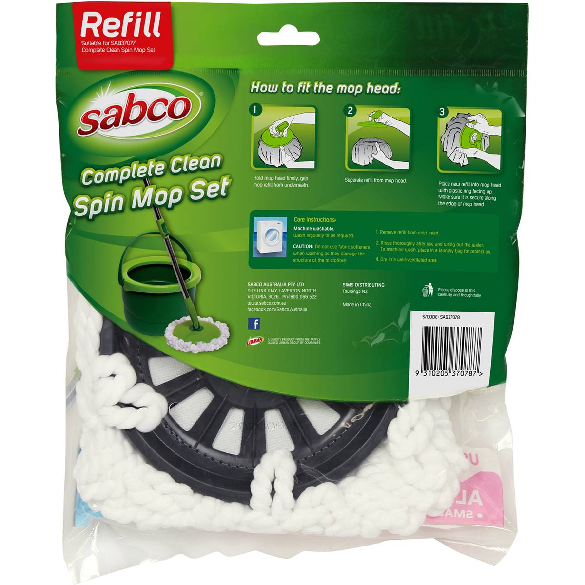 Sabco Complete Clean Spin Mop Set Refill Each Woolworths Sabco Complete Clean Spin Mop Set Refill Each Woolworths
