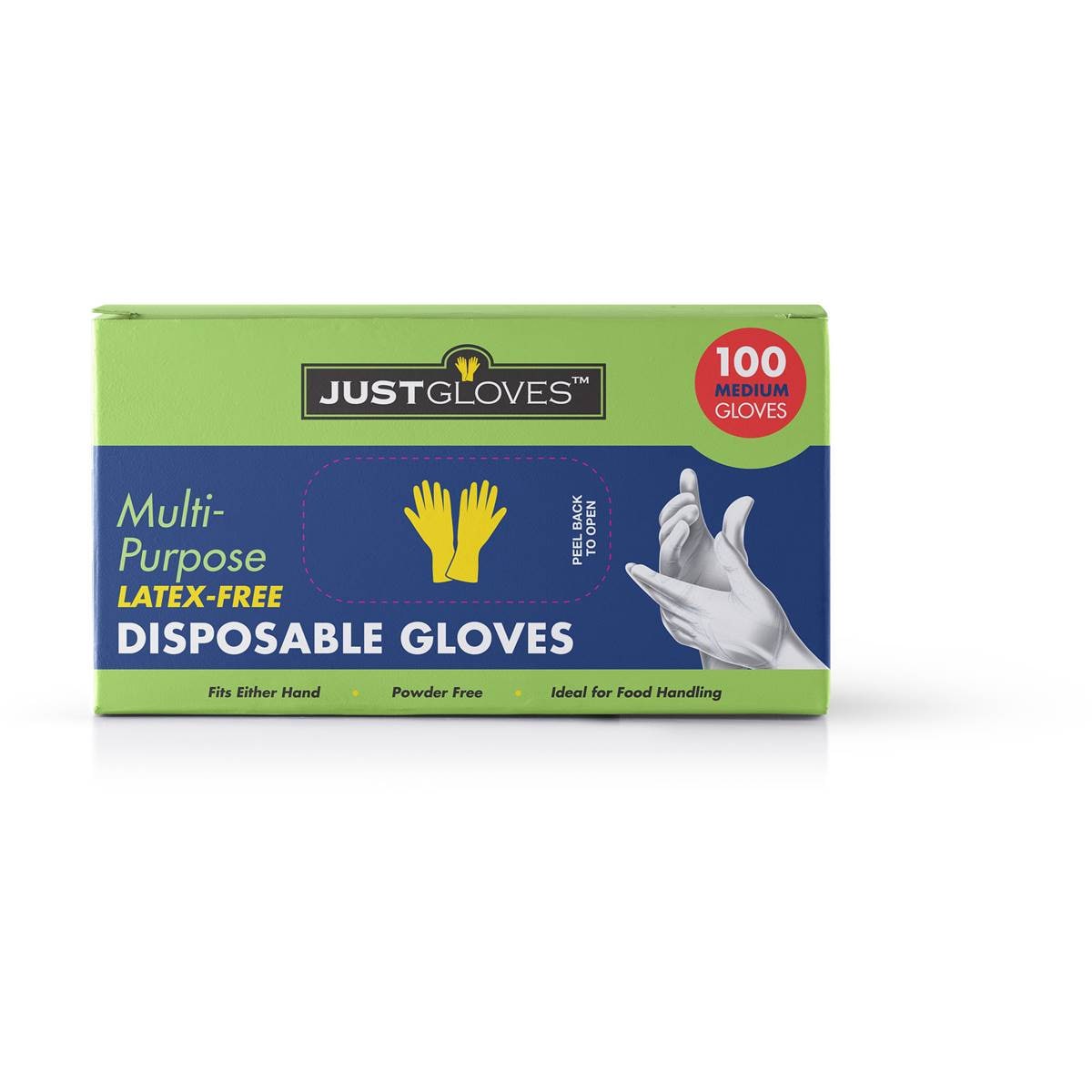 Just Gloves Multi Purpose Latex Free Disposable Gloves Medium 100 Pack
