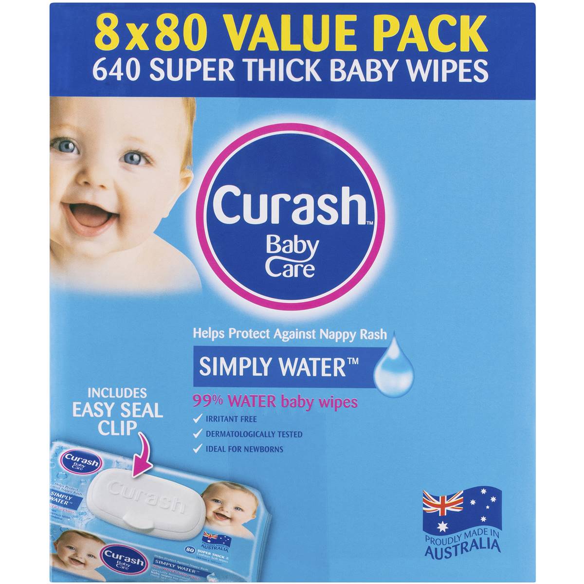 Curash Simply Water Baby Wipes 640 Pack Woolworths