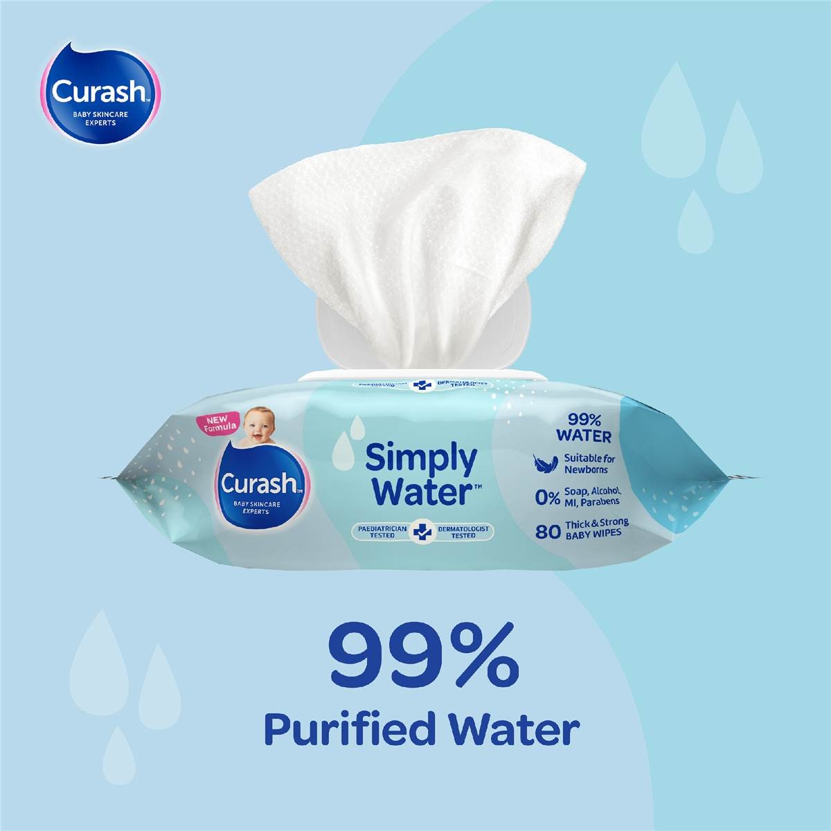 Curash Simply Water Baby Wipes 640 Pack Woolworths