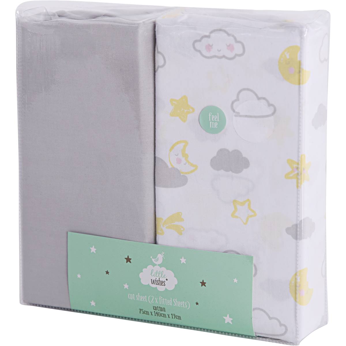 Little Wishes Fitted Cot Sheets 2 Pack Woolworths