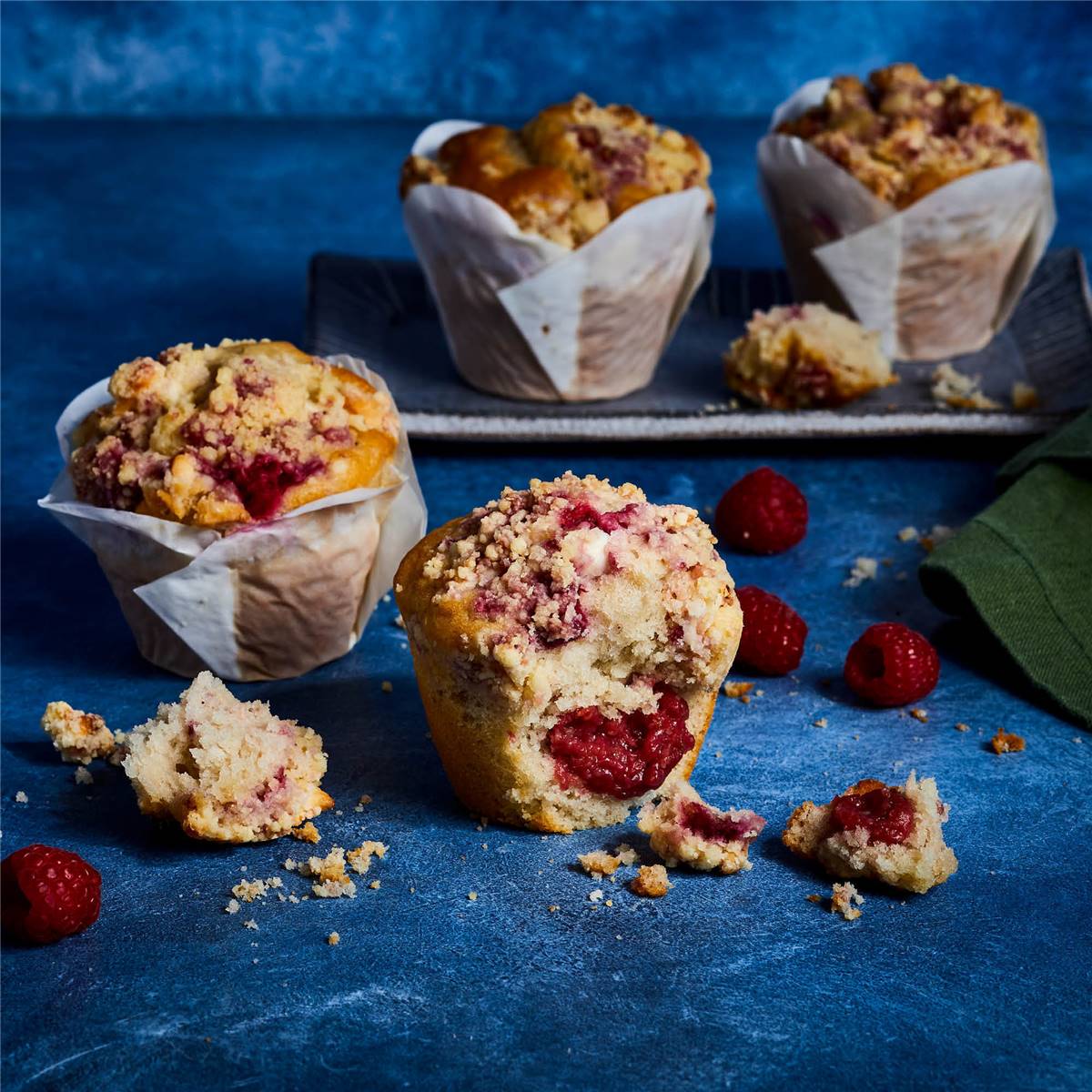 Woolworths Raspberry & White Choc Loaded Muffins 4 Pack | Woolworths