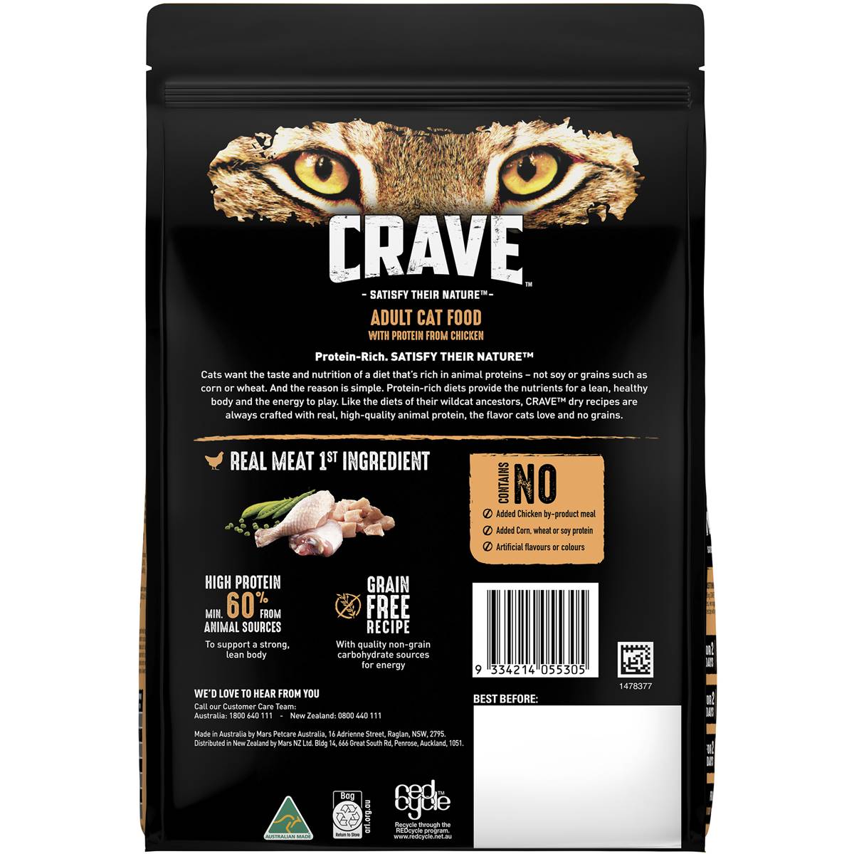 Crave Chicken Dry Cat Food 500g 