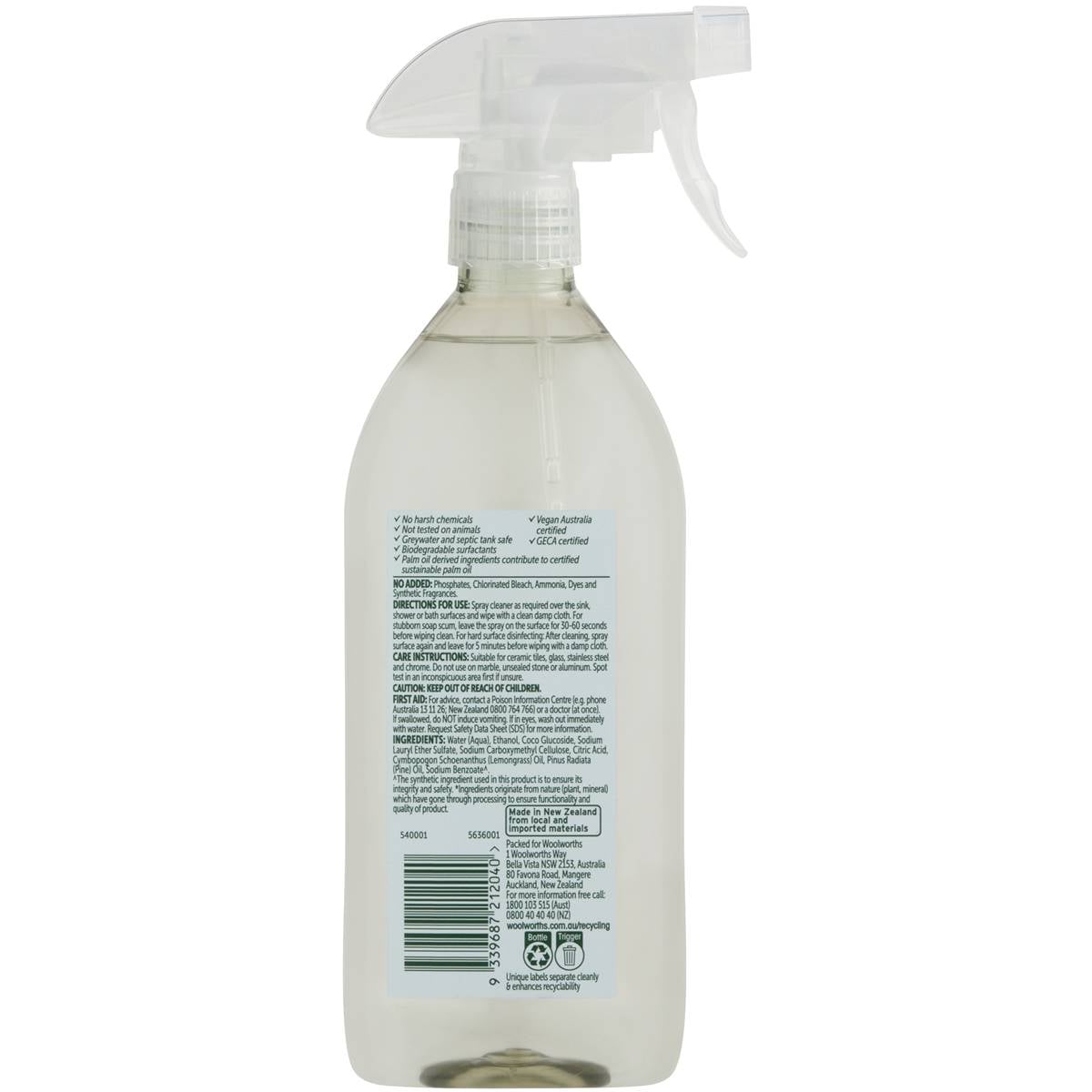 Macro Bath & Shower Cleaner Lemongrass & Pine 500ml Woolworths