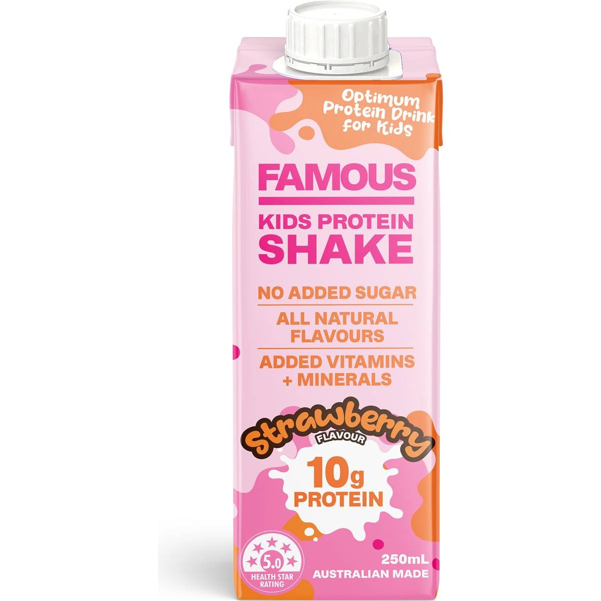 Famous Kids Protein Shake Strawberry Flavour 250mL