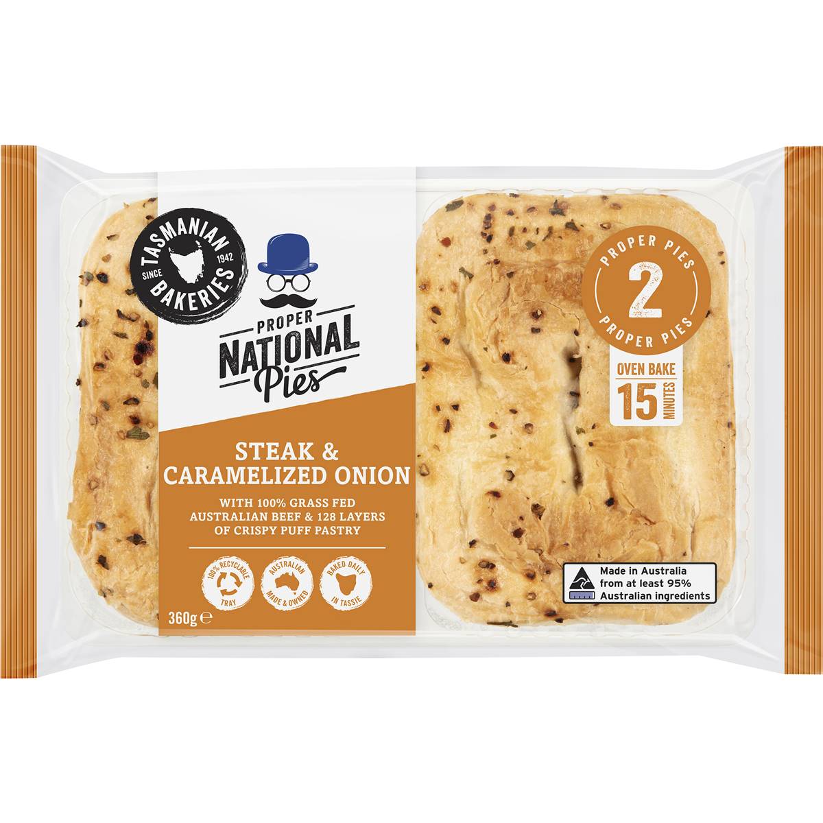 National Pies Beef & Caramelised Onion Pie 360g Woolworths