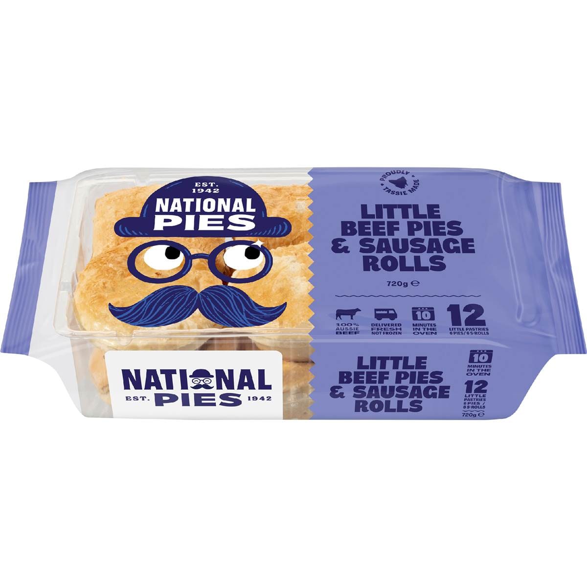 National Pies Fresh Mixed Little Beef Pies & Little Sausage Rolls 12 pack