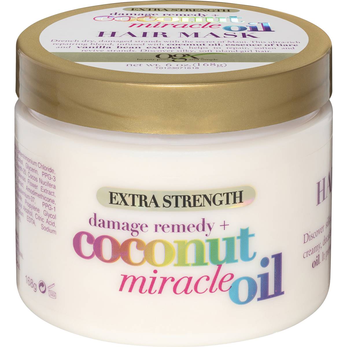 Ogx Extra Strength Coconut Miracle Oil Hair Mask For Damaged Hair 168g 