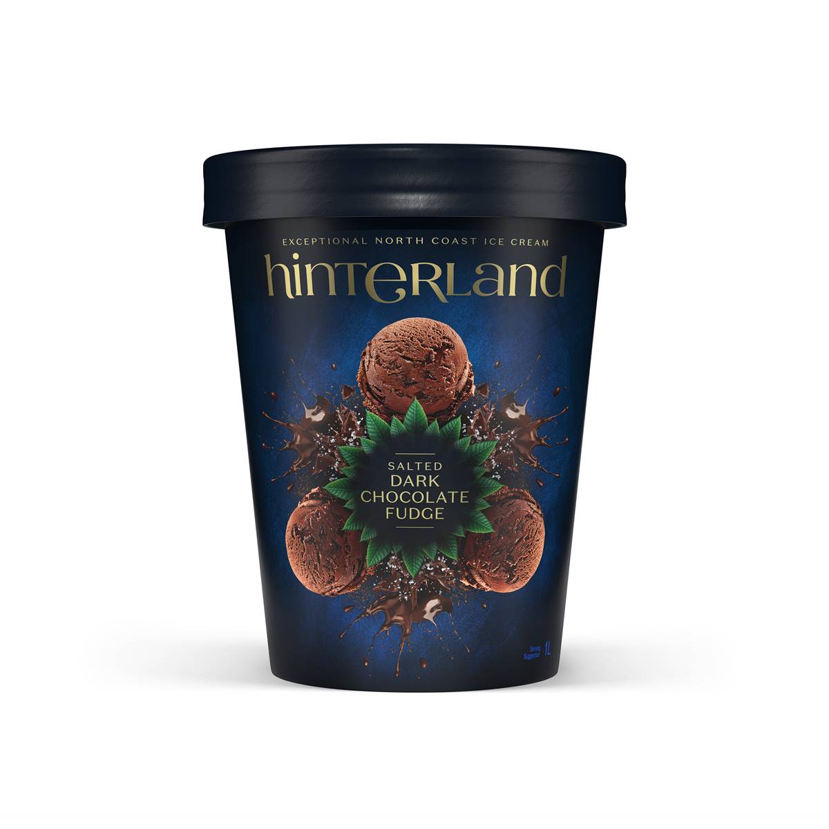 Hinterland Dark Salted Chocolate Fudge Ice Cream Tub 1l | Woolworths