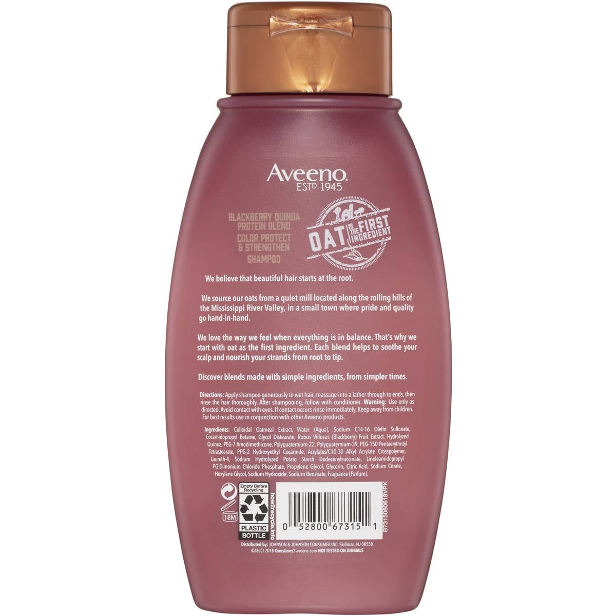 Aveeno Blackberry Quinoa Protein Blend Shampoo 354ml Woolworths