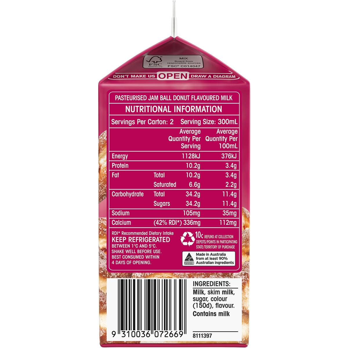 Oak Jam Ball Donut 600ml Woolworths