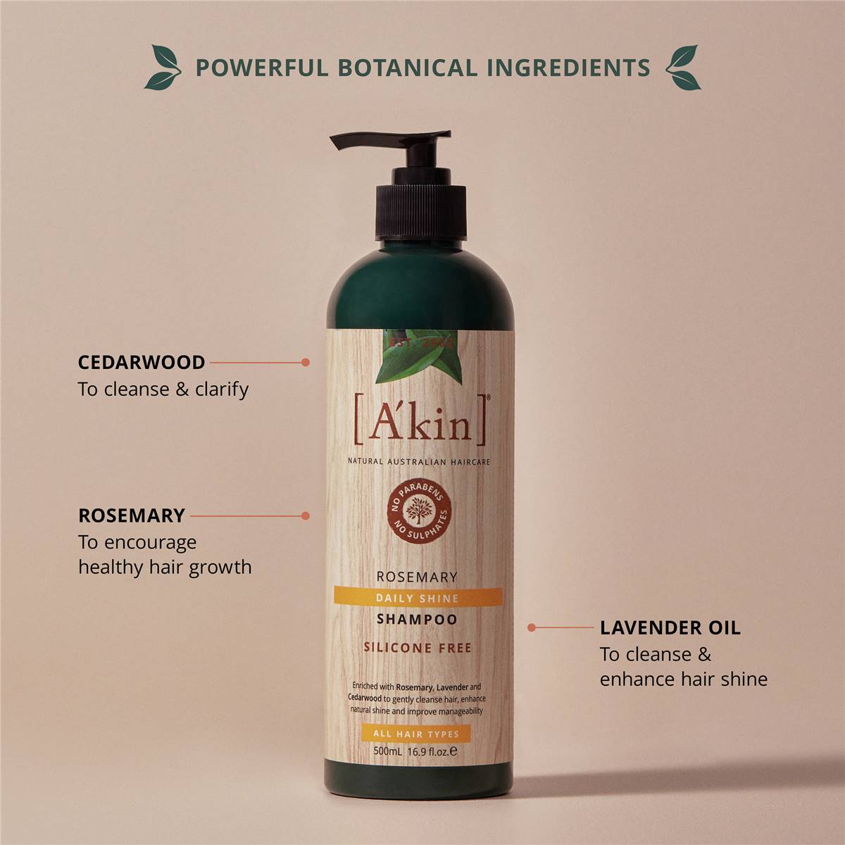 Akin Rosemary Daily Shine Shampoo 500ml Woolworths