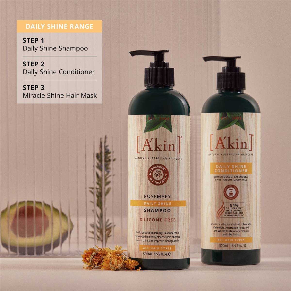 Akin Rosemary Daily Shine Shampoo 500ml Woolworths