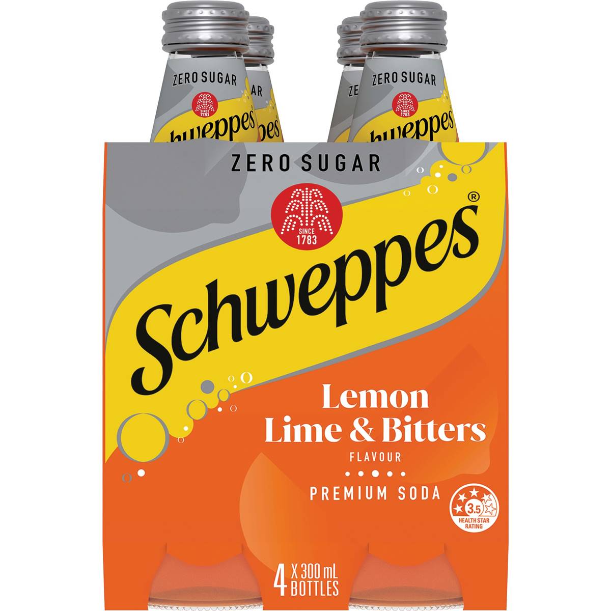 Schweppes Zero Sugar Classic Mixers Lemon Lime Bitters Soft Drink 300ml 