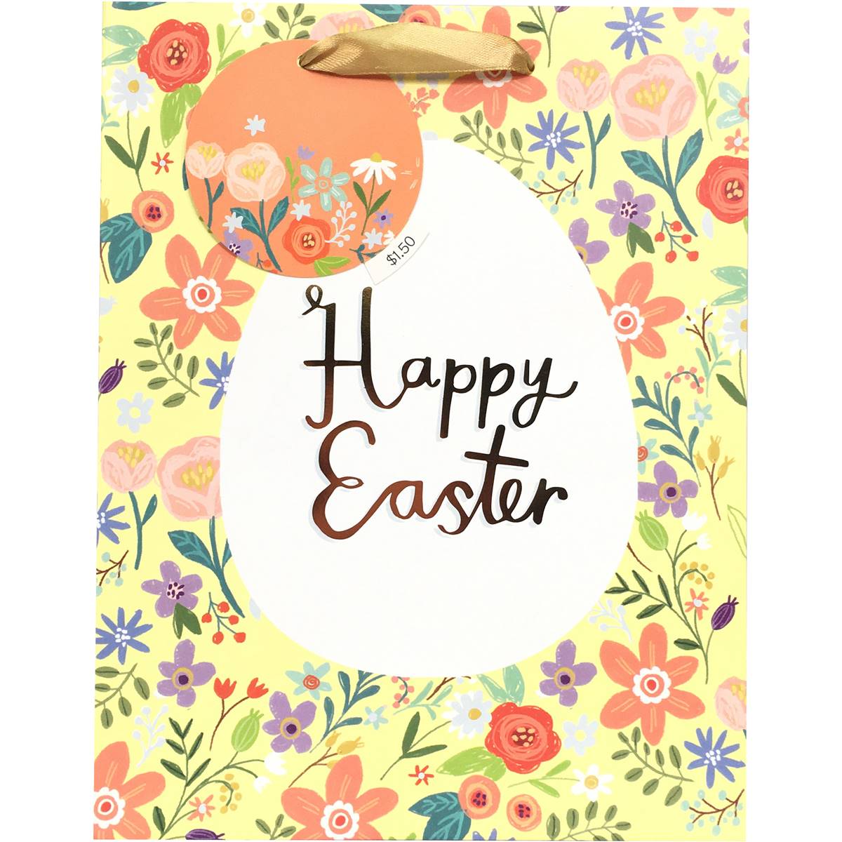 Easter Gift Bag Medium Happy Easter Floral Each Woolworths