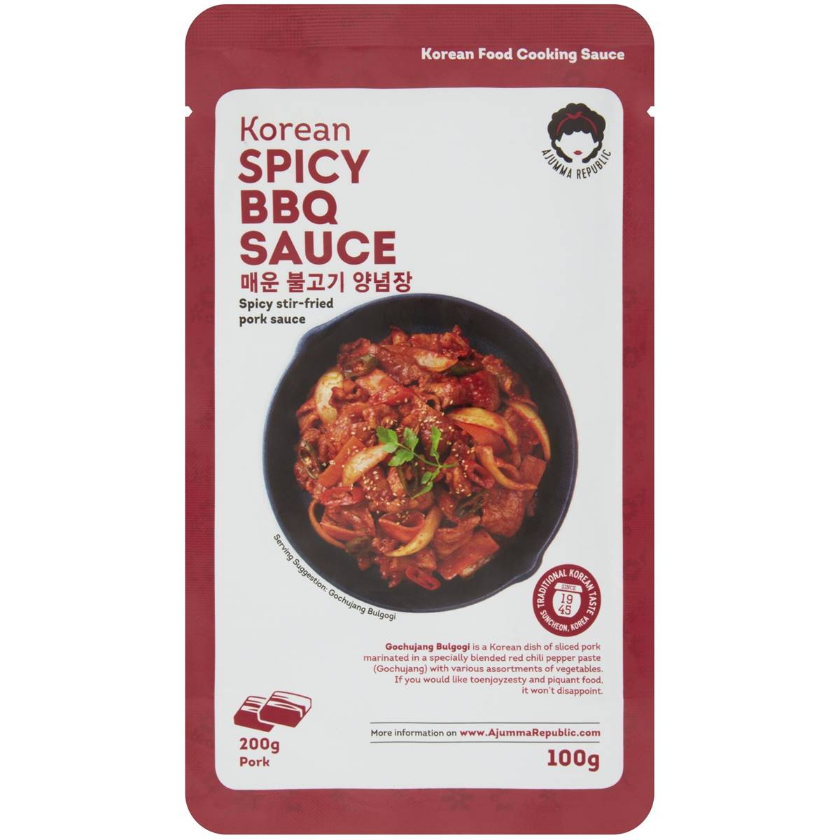 Ajumma Republic Korean Spicy Bbq Sauce 100g Woolworths
