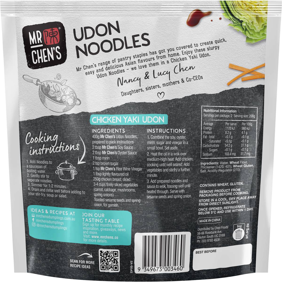 Mr Chen's Udon Noodles 400g Woolworths