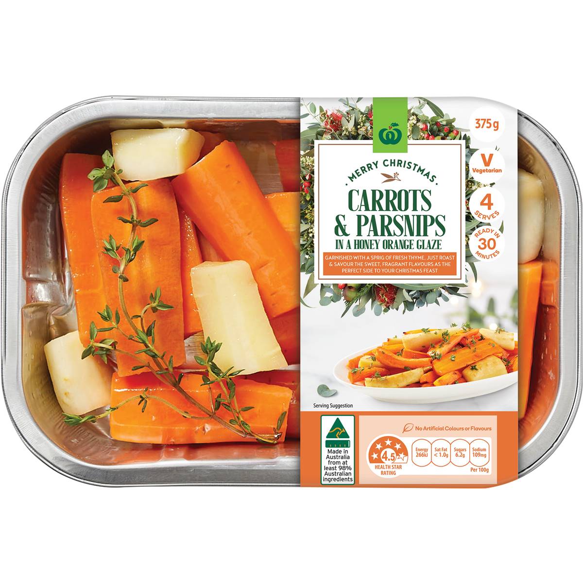 Woolworths Carrots & Parsnips In A Honey Orange Glaze 375g Woolworths