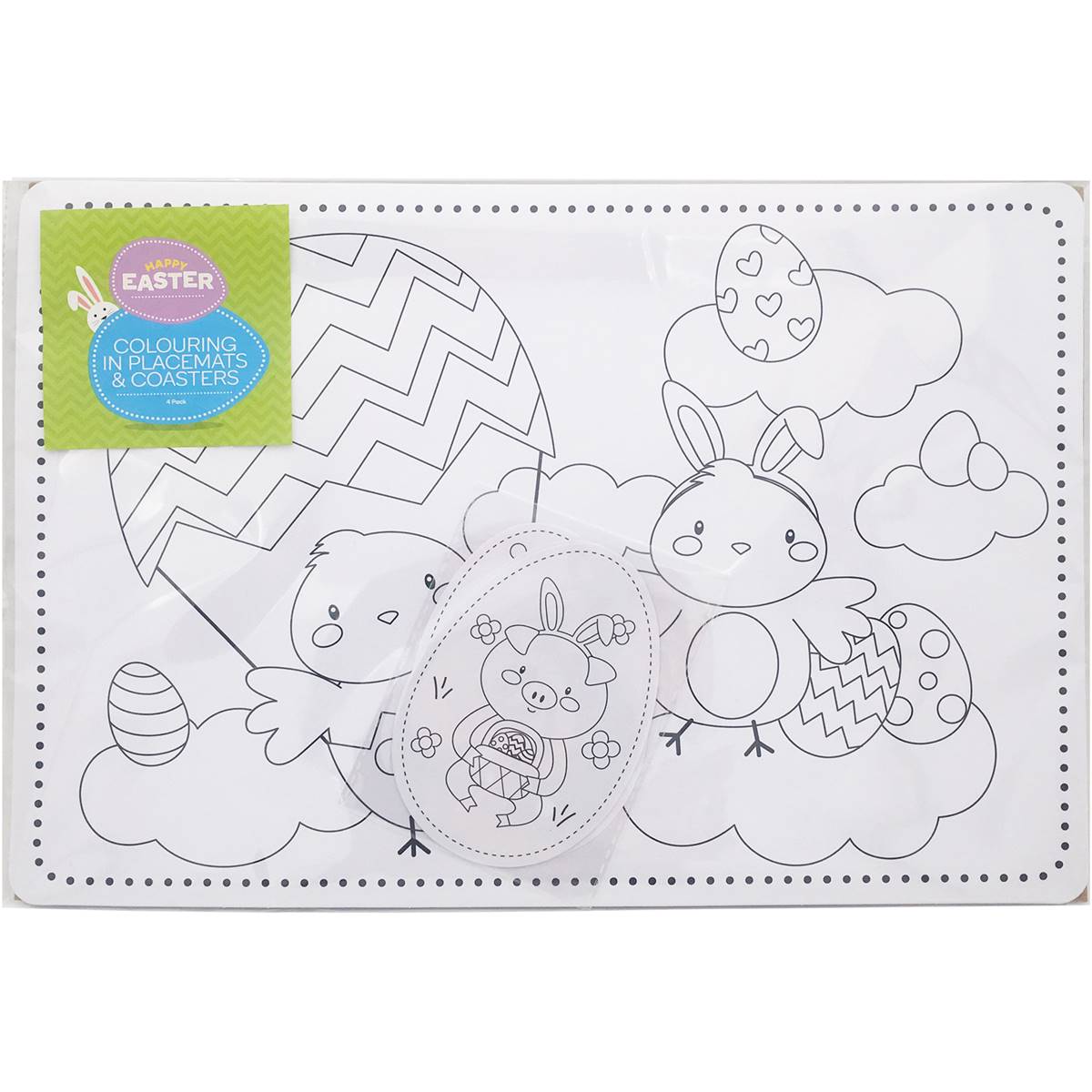 Easter Colouring In Placemats & Coasters 4 Pack Woolworths