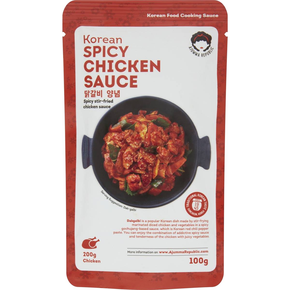 Ajumma Republic Korean Spicy Chicken Sauce 100g Woolworths