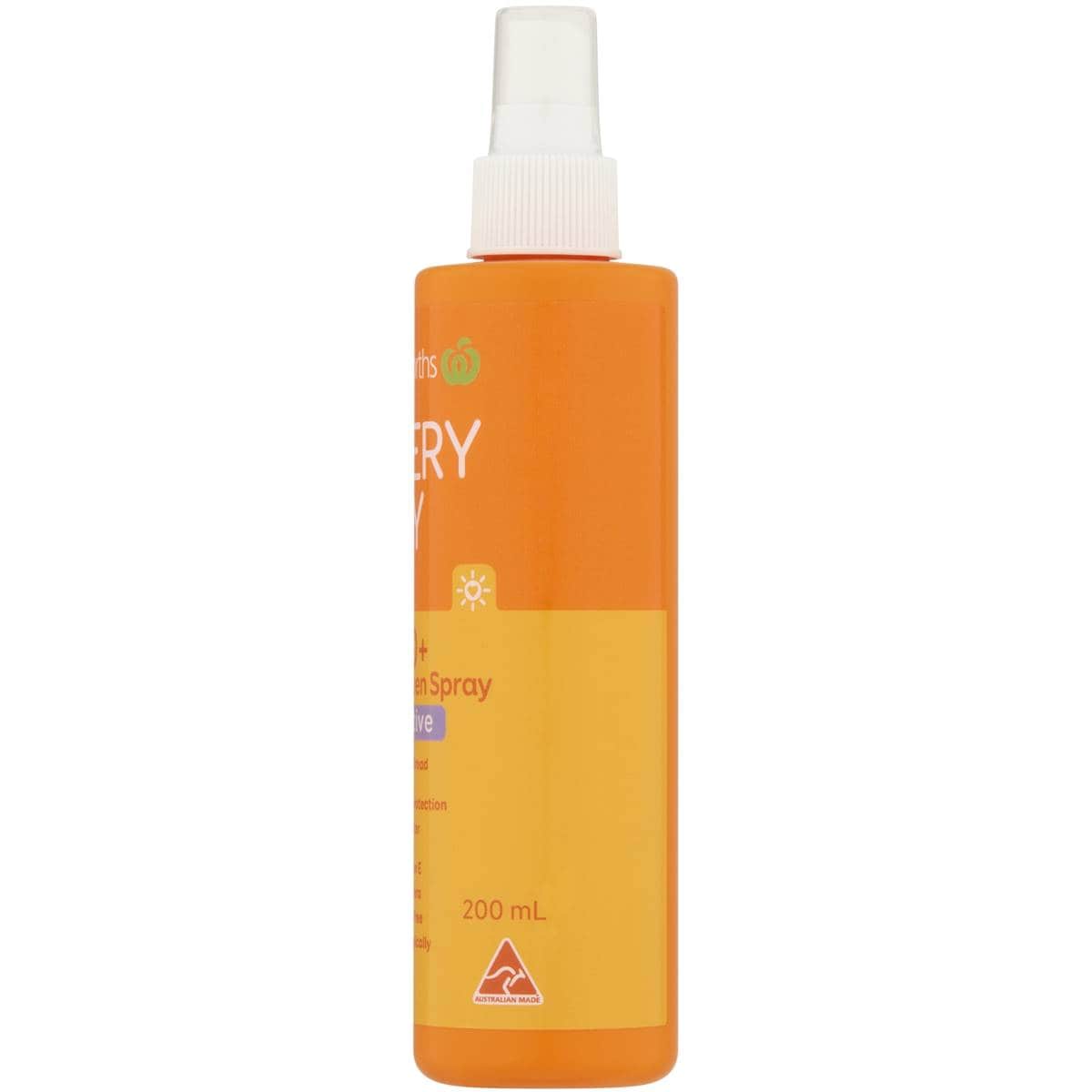 Woolworths Everyday Sunscreen Sensitive Spray Spf50+ 200ml Woolworths