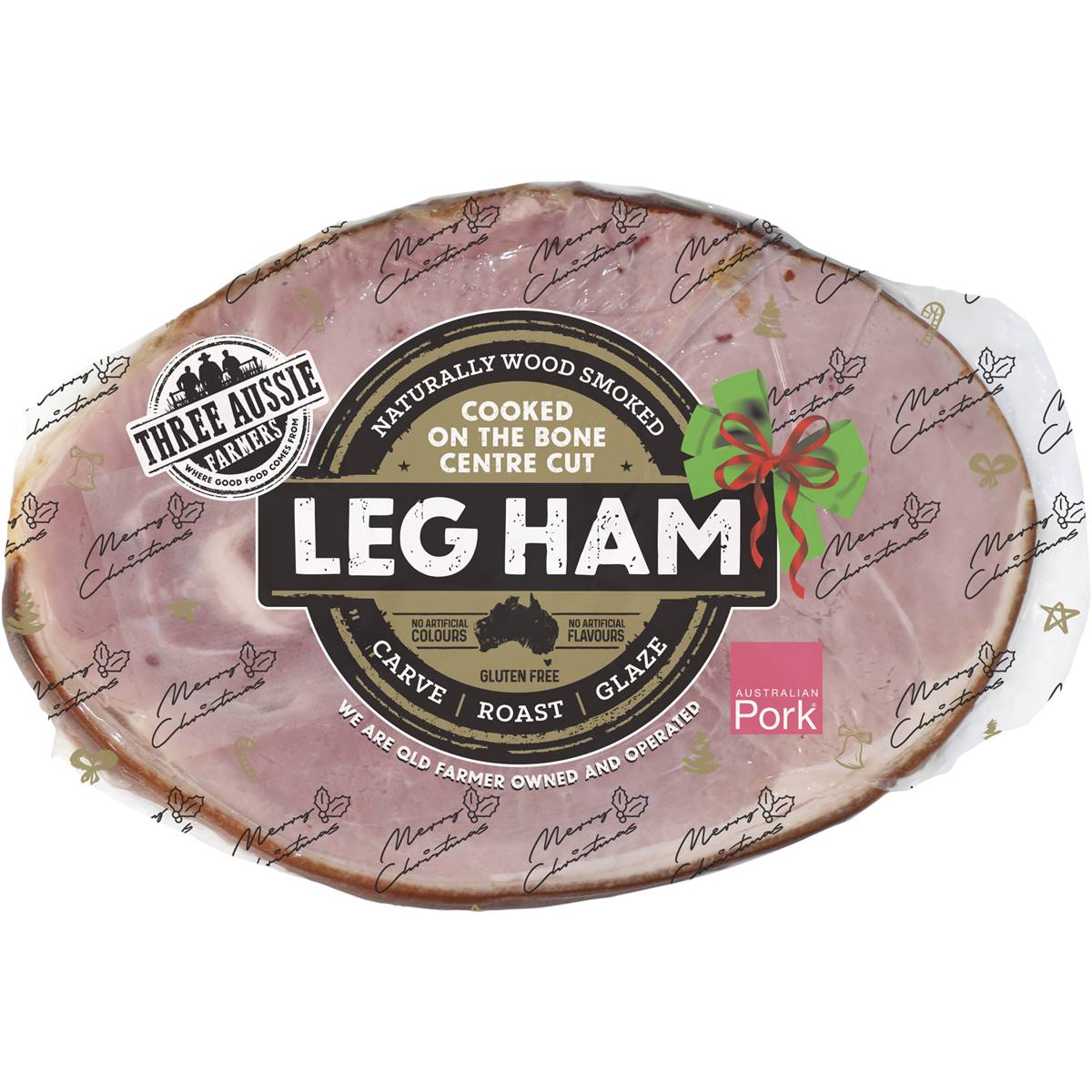 Three Aussie Farmers Cooked On The Bone Centre Cut Leg Ham