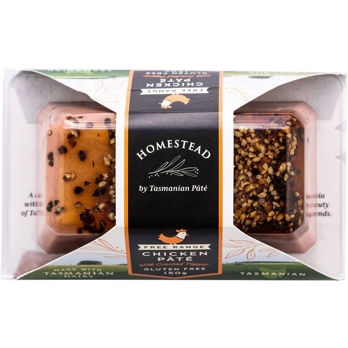 Homestead By Tasmanian Pate Chicken Pate With Cracked Pepper 150g
